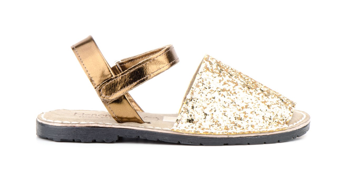 Menorca Sandale | Avarca Menorquina - Kids Glitter | Oro