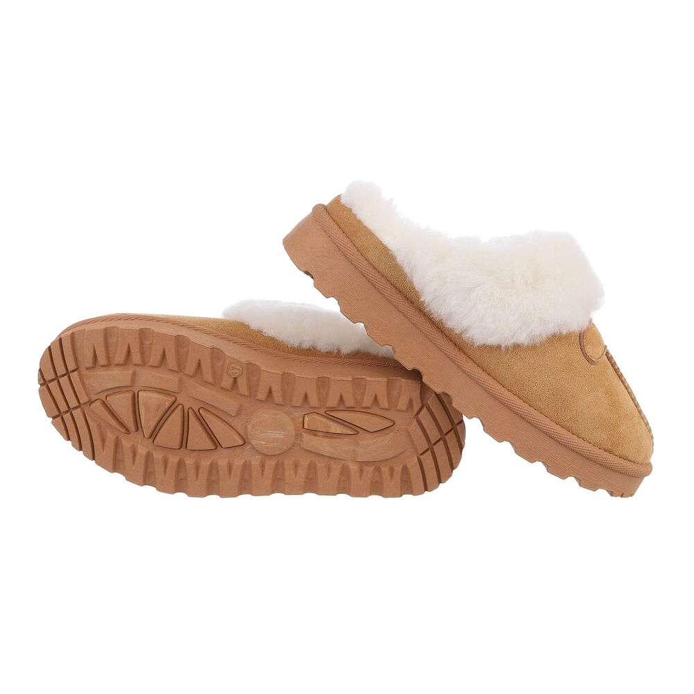 HAUSSCHUH | DAMEN COSY-PANTOLETTE - CAMEL