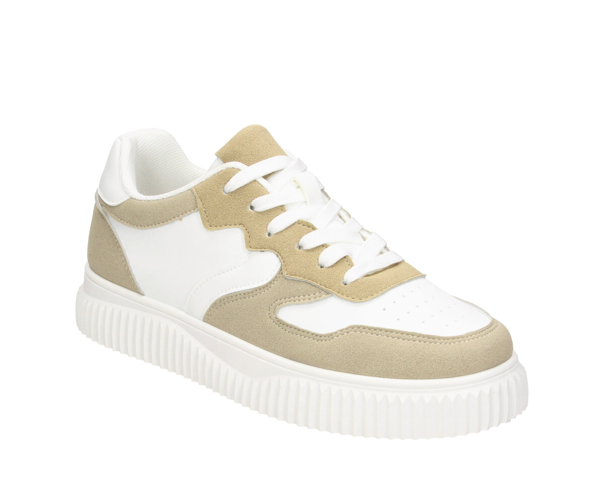 SNEAKER | LOW-BASKET-SNEAKER | BEIGE-WHITE