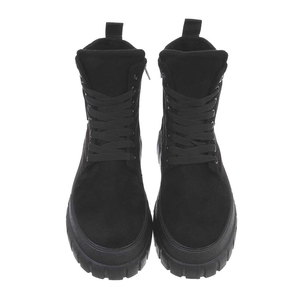 SCHNÜR-BOOT | DAMEN  BERGSTEIGER-STYLE - SCWARZ