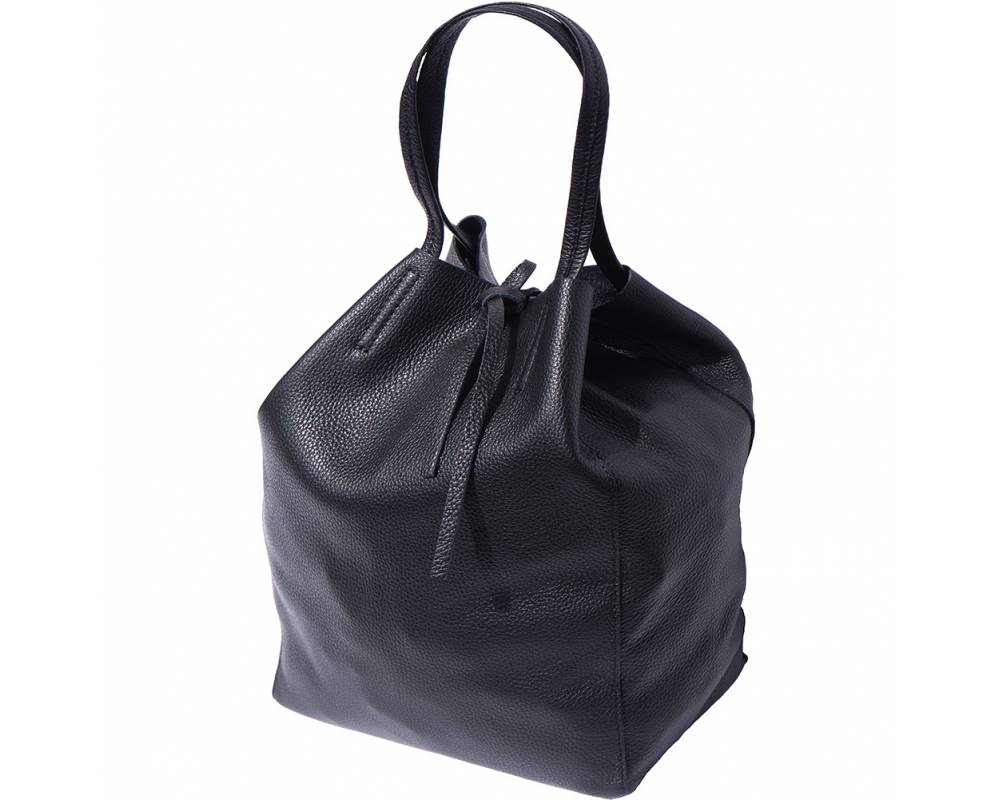 SCHULTERTASCHE - TOTE-BAG  BEUTELTASCHE - GRÖSSE L | SCHWARZ
