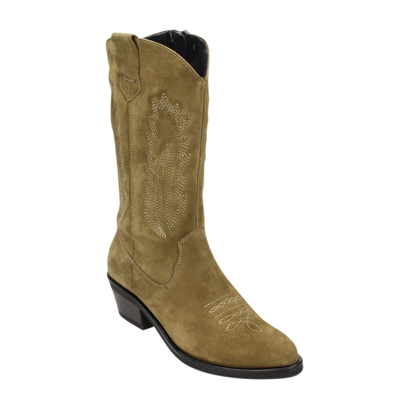 WESTERNSTIEFEL | "RODEO-STYLE"  | VELOUR-BROWN