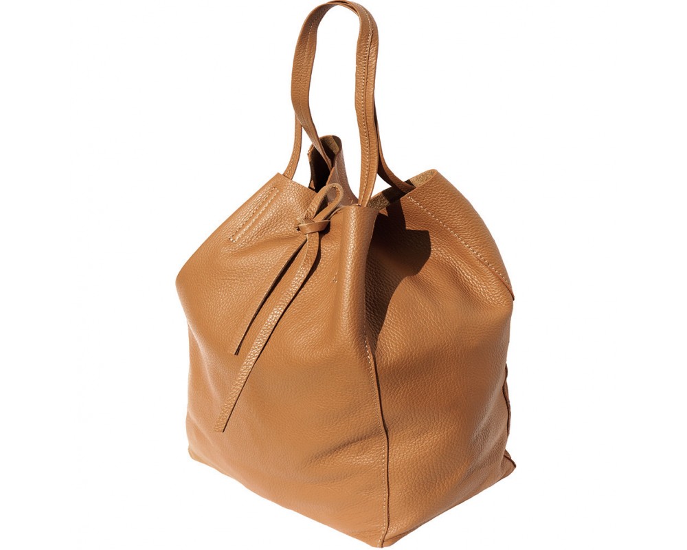 SCHULTERTASCHE - TOTE-BAG  BEUTELTASCHE - GRÖSSE L | COGNAC