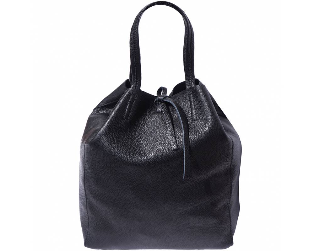 SCHULTERTASCHE - TOTE-BAG  BEUTELTASCHE - GRÖSSE L | SCHWARZ