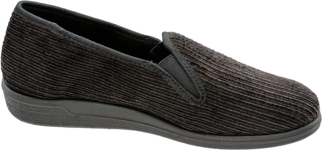 FISCHER | HAUSSCHUH "FRANK" | STREIFEN-CORD - MOCCA