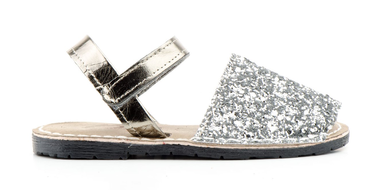 Menorca Sandale | Avarca Menorquina - Kids Glitter | Plata