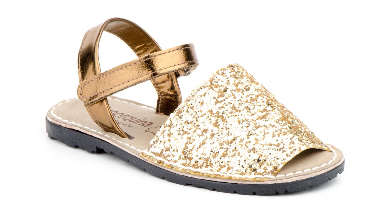 Menorca Sandale | Avarca Menorquina - Kids Glitter | Oro