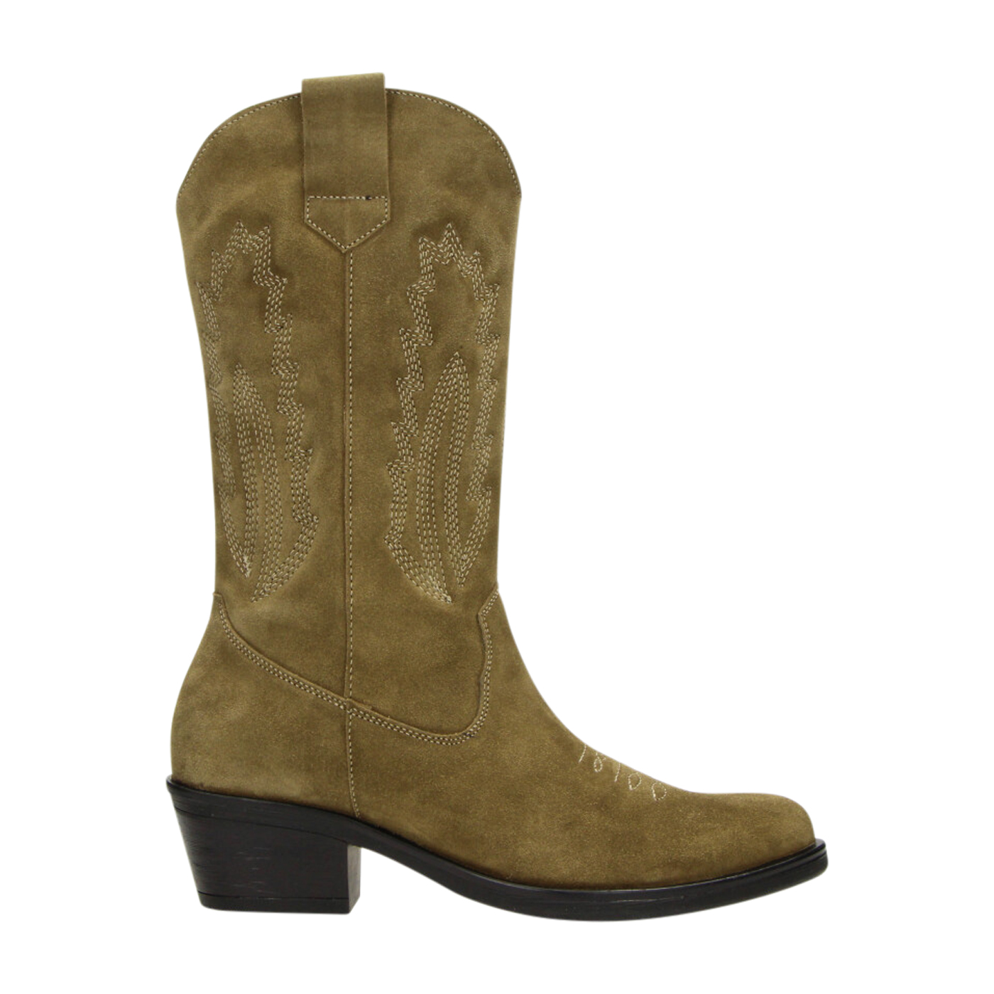 WESTERNSTIEFEL | "RODEO-STYLE"  | VELOUR-BROWN
