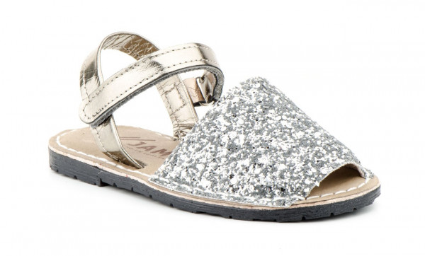 Menorca Sandale | Avarca Menorquina - Kids Glitter | Plata