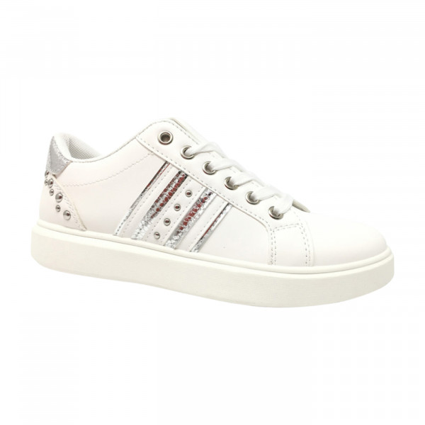 SNEAKER LOW | 77336 WEISS-SILBER