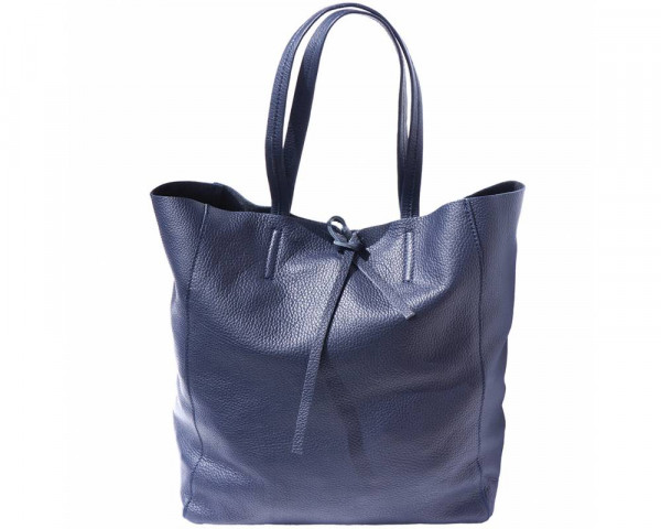 TOTE BAG | EINKAUFSTASCHE GRÖSSE L - BLAU | ECHT LEDER MADE IN ITALY