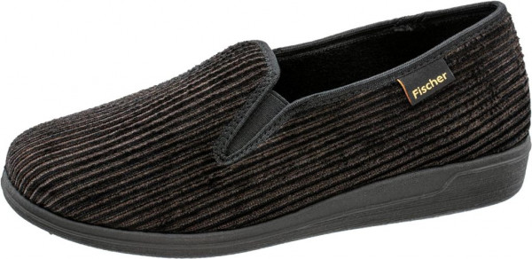 FISCHER | HAUSSCHUH "FRANK" | STREIFEN-CORD - MOCCA